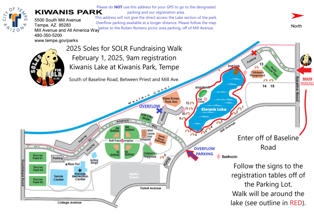 Map to Kiwanis Lake at Kiwanis Park